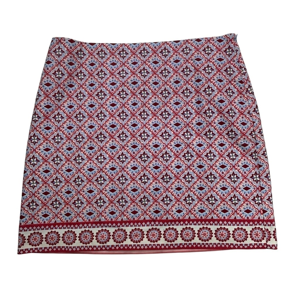 Talbots Skirt Womens Size 14 Floral Geo Print Above Knee A-Line Cotton Blend NEW - Picture 16 of 16